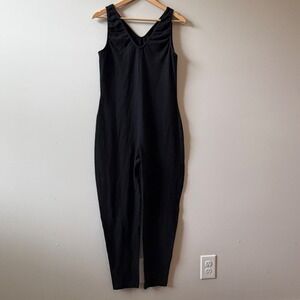 Danskin Plus Womens Black Sleeveless V-Neck Cotton Lycra Jumpsuit 4089 3X USA